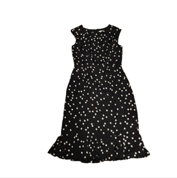White House Black Market Dresses & Skirts - White House Black Market Polka Dot Sleeveless Ruffle Hem Midi Dress